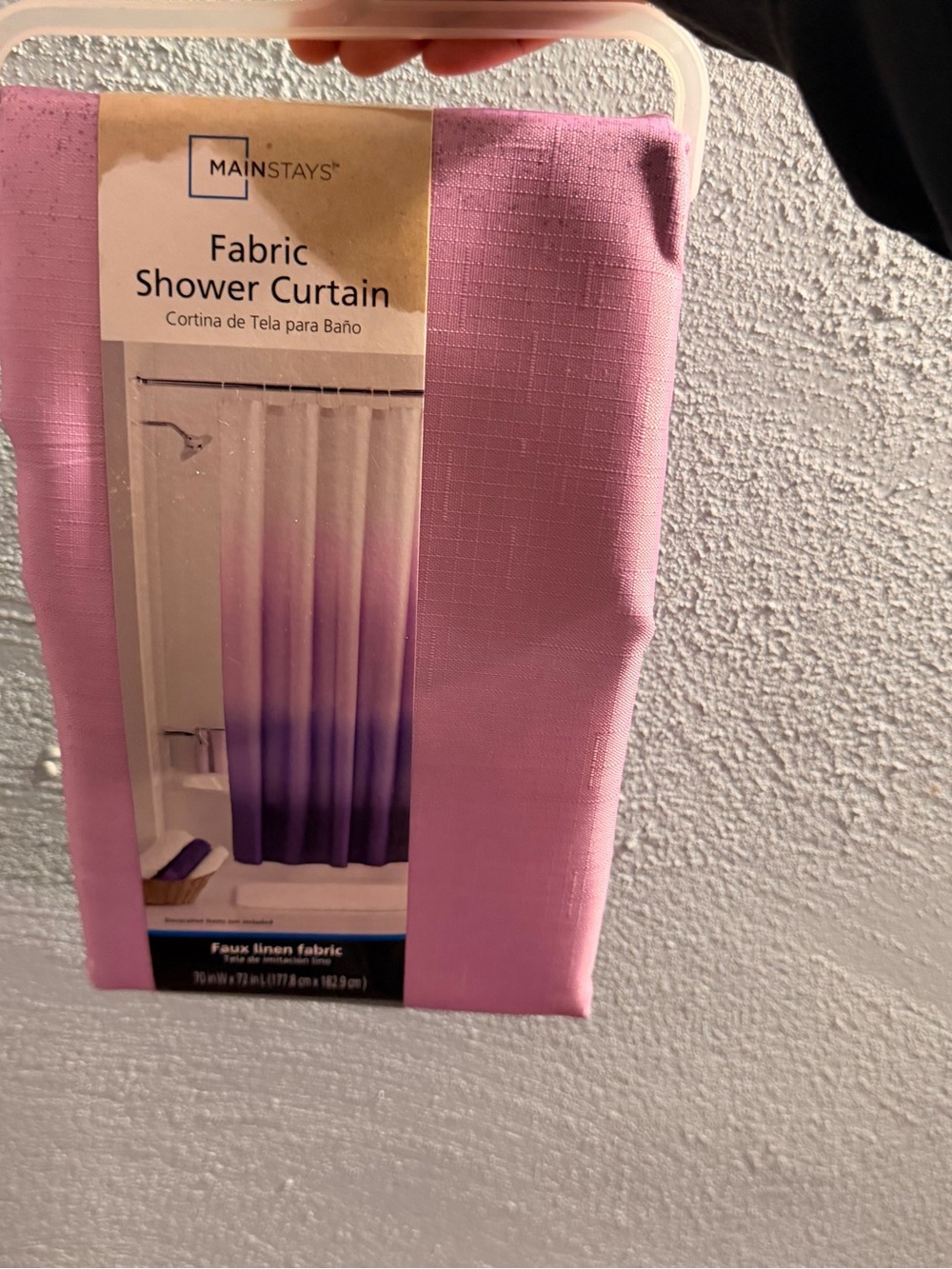 Mainstays Lavender to Plum Ombre Fabric Shower Curtain